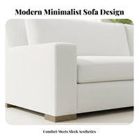 Three-Seater Sofa Light Luxury 3 Seater Sofa Cushiony Seating Textile Upholstered Couch for Apartment Dwellers, Adults, Lounge Area, Home Office
