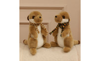 Stuffed Meerkat with Scarf Knitted Meerkat Stuffed Animal Soft Seated for Children, Desk Display, Bedside Table