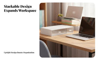 Stackable Drawer Box Space-Saving Desktop Organizer Sturdy Construction