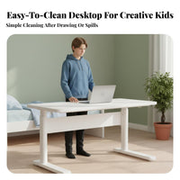 Adjustable child's Study Station Ergonomic Design Writing Table Tiltable Desktop Pull-Retractable Drawer for Children