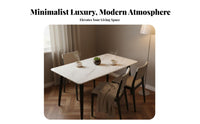 Minimalist Design Table and Seating Set Heat Resistant 4-Person Rectangular Dining Ensemble Space-Saving Household Furniture Easy to Clean for Apartment Dwellers, Families, Homeowners, Small Areas, Home