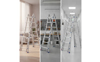 Aluminum Telescoping Ladder Extendable Telescopic Ladder Heavy Duty Portable for Homeowners, Diyers, Professionals, Home Maintenance, Renovation, Garage, Workshop