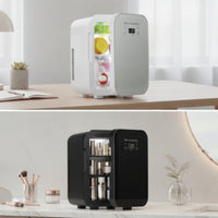 Portable Mini Refrigerator with Digital Display Compact 10L Mini Fridge Low-Silhouette Drink Fridge with Digital Display Transparent for Renters, Bedroom, Car