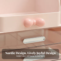 Large Capacity Cosmetic Organizer with Drawers Compartmentalized Design Makeup Holder No Assembly Required Tabletop Storage for Dermatological Care Enthusiasts, Students, Gift Givers, Dressing Table, Bedroom, Bathroom Countertop, Dorm Room