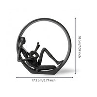Seated Guitar Sculpture Minimalist Abstract Musician Statue Stable Base Dwelling Decoration for Shelf, Bookcase