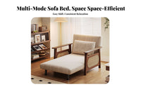 Transformable Armchair Bed Foldable Design Fold-Extendable Sleeper Chair Sturdy Wood Frame Minimalist Design