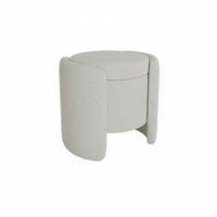 Lidded Shoe Changing Stool High-Resilience Foam Pad Upholstered Storage Ottoman Sturdy Construction Sturdy Wood Frame
