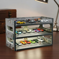 1:64 Parking Garage Multitier:64 Car Display Case Windowed Design for Shelf