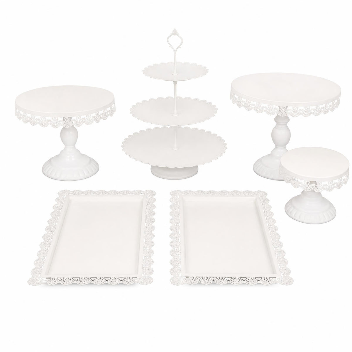 6 Pieces Three-Tier Stand Ornate Cake Display Stand Round for Weddings