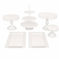6 Pieces Three-Tier Stand Ornate Cake Display Stand Round for Weddings
