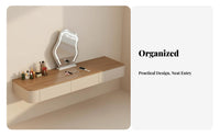 Multifunctional Floating Vanity with Drawers Minimalist Design Floating Drawer Shelf Space-Saving Makeup Table Easy Installation for Apartment Dwellers, Homeowners, Students, Bedside, Small Areas, Dressing Room, Walk-in Closet