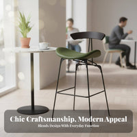 Saddle-Seat Stool Nordic Theme & Appearance Saddle Seat Bar Stool Utilitarian Design Minimalist Design for Homeowners, Kitchen