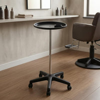 Rolling Salon Cart with Beverage Holder  Styling Station with Wheels Storage Surface Beauty Furniture