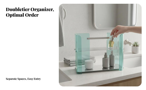2-Tier Organizer Shelf Versatile Use 2-Tier Fluted Shelf Multi-Purpose for Women