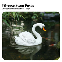 Buoyant Swan Statue Resin Material Buoyant Swan Figurine Weatherproof for Landscape Designers, Courtyard, Yard, Pool
