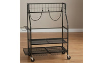 Golf Bag Storage Rack Caster Wheels Rolling Golf Bag Rack Two-Tier