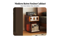 Rippled Door Cabinet Transparent structure Nightstand adaptable Placement for Bedroom