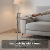 Adjustable C-Shaped Side Table Vintage Inspired Home Furniture for Homeowners