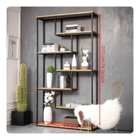 Room Divider with Shelves Multi-Functional Industrial Bookshelf with Cabinet Multifunctional Freestanding Partition Shelf for Entryway, Restaurant