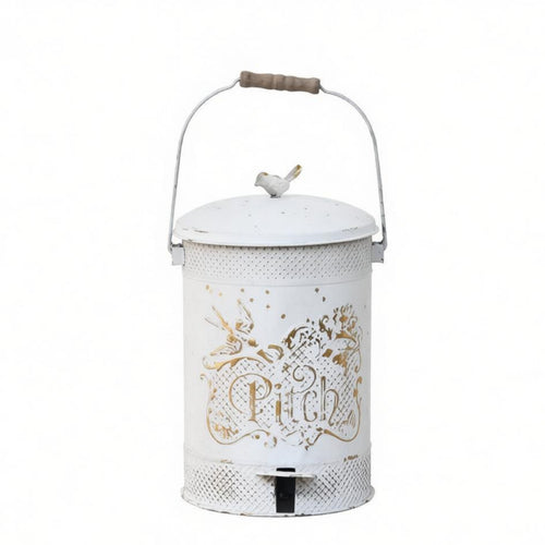Decorative Trash Can Distressed Finish Metal Trash Can Antique Style