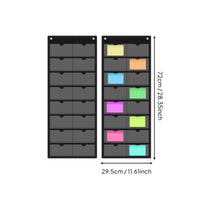 2 Pieces Hanging Index Card Organizer Transparent Pockets Classroom Pocket Chart