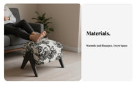 Upholstered Rectangular Bench Vintage Design Ottoman Sturdy Construction