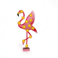 Solar Flamingo Light Outdoor Solar-Powered Wall Light Lamp Metal for Patio