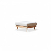 Minimalist Design Upholstered Wooden Footstool Space Saving paddinged Wood-Frame Stool Soft Seat Footrest long-lasting Construction for Apartment Dwellers, Homeowners, Living Room, Lounge Area, Entryway, Home Office