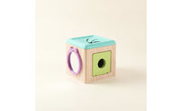 Fine Motor Shape Sorter with Textile Pieces Hands-on Wooden Shape Sorter Cube Easy-to-Grip Wooden Activity Cube Sturdy for Playroom