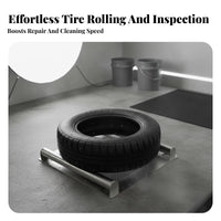 Stainless Steel Tire Roller Stand 360° Rotation Wheel Repair Support Heavy Duty for Mechanics, DIY Enthusiasts