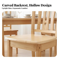 Solid Wood Construction Wooden Side Chair Chinese Design Design Slatted Back Wooden Chair Long-Lasting and Stable Seating Furniture High Weight Capacity for Homeowners, Families, Restaurant Owners, Dining Room, Kitchen, Cafe