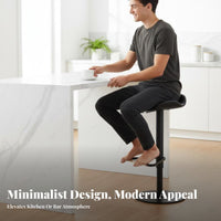 Adjustable Rotating Stool with Backrest Light Luxury Design Adjustable Pedestal Stool Padded Seat Built-in Footrest for Adults