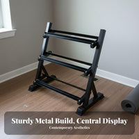 Space Saving Dumbbell Storage Rack High Load Capacity Kettlebell and Dumbbell Holder Stable Construction Home Gym Equipment Organizer Easy to Assemble for Apartment