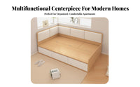 raiseTop Storage Bed with Drawers Space-Saving Design Bedroom Furniture Multi-Functional for Homeowners, Hosts, Small areas, Living Room, Home Office
