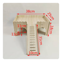 Wooden Guinea Pig House Solid Wood Small Pet Hut Easy to Assemble