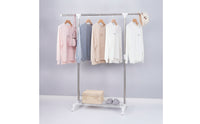 Adjustable Clothes Drying Rack with Shelf Expandable Rolling Clothes Rack Easy to Assemble Furniture Space-Saving for Renters, Students, Laundry Room, Bedroom, Balcony, Apartment