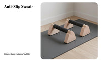 2 Pieces Wood Parallettes Stable Design Wooden Parallettes Handles Ergonomic