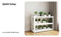 Space-Saving Multi-Tier Adjustable Shelf High Capacity Multi-Tier Freestanding Rack Customizable Design Plant Stand Sturdy Frame for Gardeners, Apartment Dwellers, Homeowners, Balcony, Living Room, Kitchen, Garden