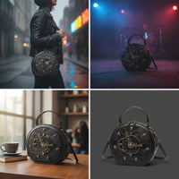 Crossbody Bag Steampunk Shoulder Bag with Detachable Strap Gothic Purse for Women, Concerts, Travel
