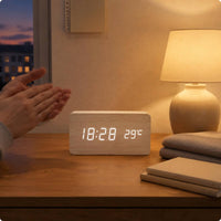 Wooden Digital Alarm Timepiece Simple Design Wooden LED Timepiece Easy to Read