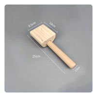 Solid Wood Pottery Mallet Polished Finish Textured Clay Beater Easy to Use