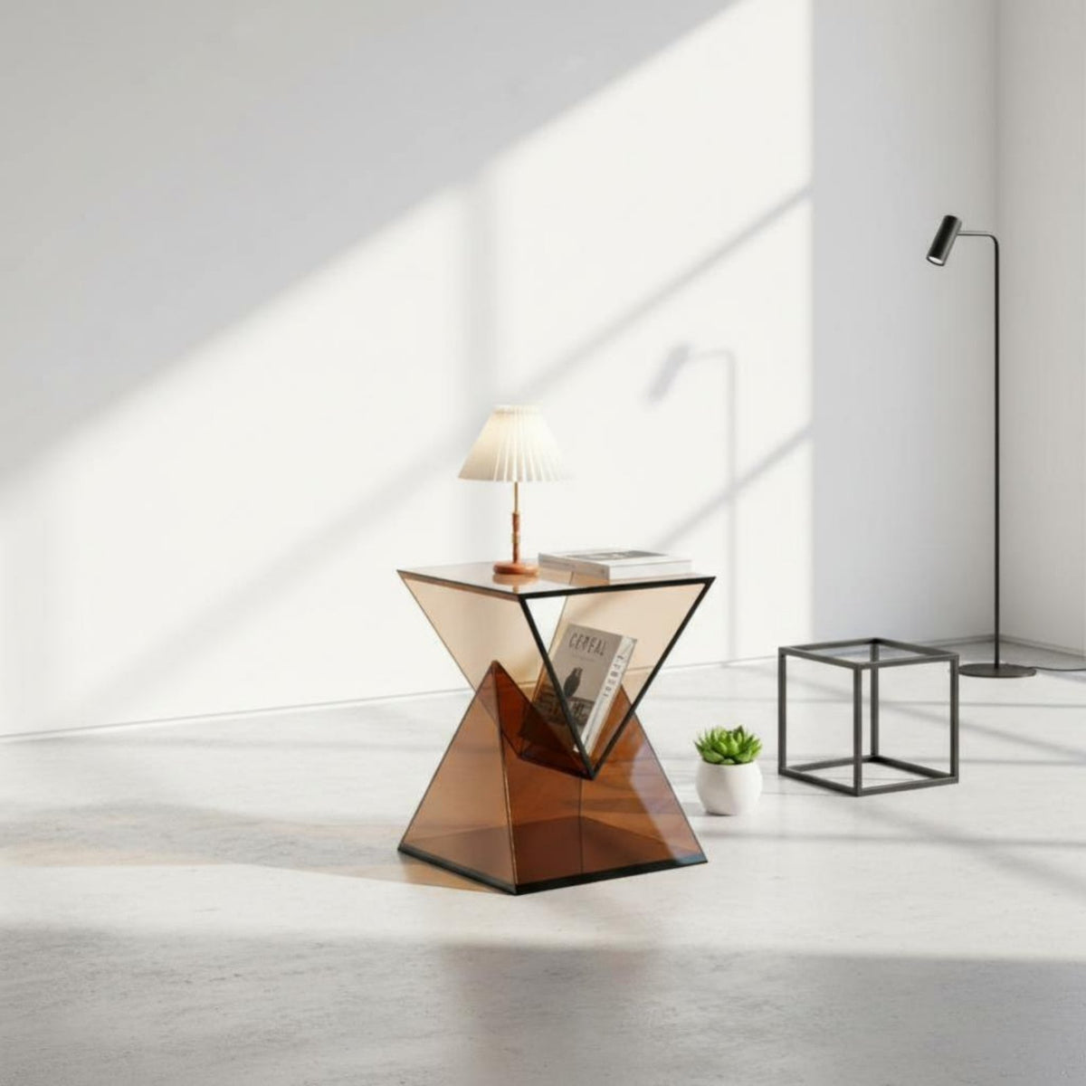Sculptural Side Table Minimalist Aesthetic Household Furniture Artistic Design Modern Aesthetic for Students, Bedroom