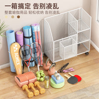 瑜伽垫收纳筐带轮家用体育用品收纳架整理神器健身运动器材置物架