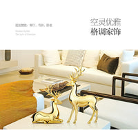 Resin Craft Couple Deer Figurine for Home Decor