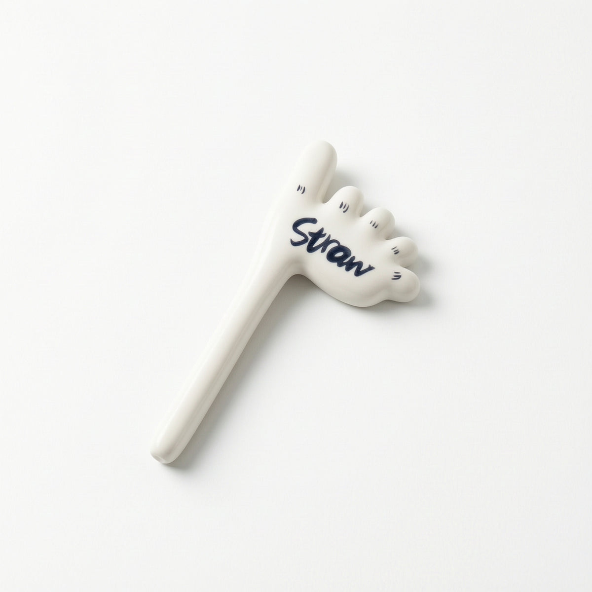 Ceramic Straw with Foot Top Washable Ceramic Straw Handmade Look for Office
