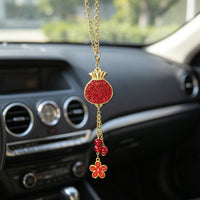 Double-Sided Rhinestone Car Hanging Ornament with Good Luck Motif