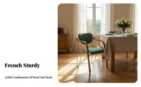 Curved spine supportrest Armchair Wabi-Sabi aesthetic Dining Chair Padded Seat Minimalist for Homeowners, Home Office