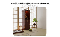 Solid Wood Buddhist Altar Cabinet Dustproof Door Chinese Altar Cabinet with Storage Widened Design Buddhist Meditation Table for Spiritual Practitioners, Meditators, Homeowners, Prayer Room, Temple