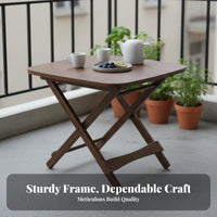 Square Collapsible Wood Table Lightweight Portable Furniture for Campers, Adults