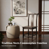 Miniature Official's Hat Chair Traditional Chinese Design Wooden Seat Antique Aesthetic Artisanal Quality for Children